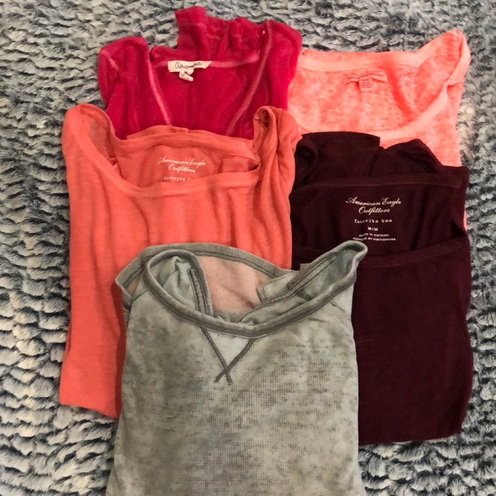AEO sheer long sleeve shirts